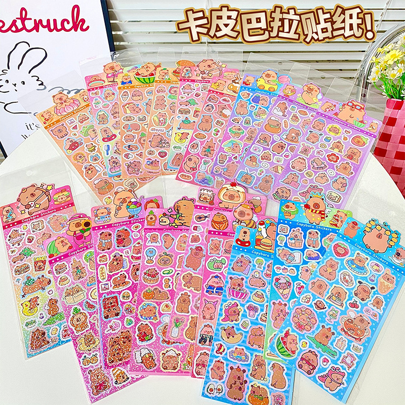 Al por mayor nuevo pequeño nuevo pegatinas láser transparentes creativas pegatinas de cuentas de mano chicas corazón arco iris pegatinas de pony pegatinas decorativas