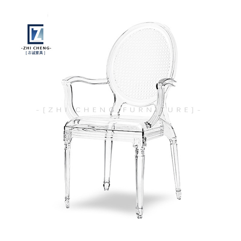 Sillas de cristal PC sillas transparentes sillas de plástico PP sillas acrílicas sillas de comedor sillas de boda sillas de bambú fábrica de Foshan