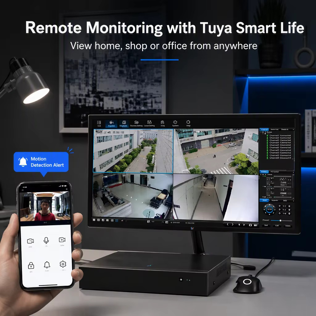 NVR Surveillance Host Tuya Smart Network Monitoring System POE Powered Camera Collection Backend Cross-Border Exclusive Supply