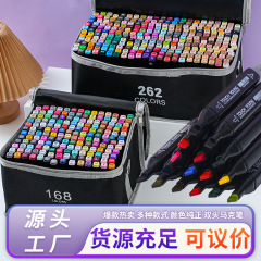 メーカー卸売ダブルヘッドアルコール油性マークペンセットカラー子供水彩ペン絵画ペンマークペン現物