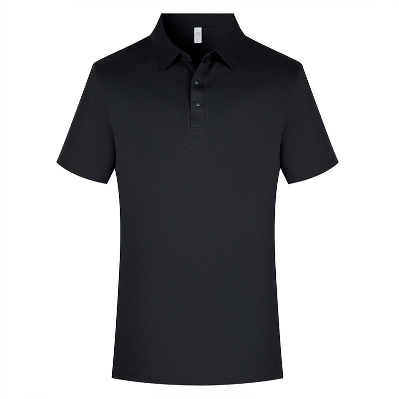 70 piezas de seda de morera de lujo ligero, polo de encaje sin costuras, camisa de polo, ropa de trabajo de alta gama para hombres, personalización