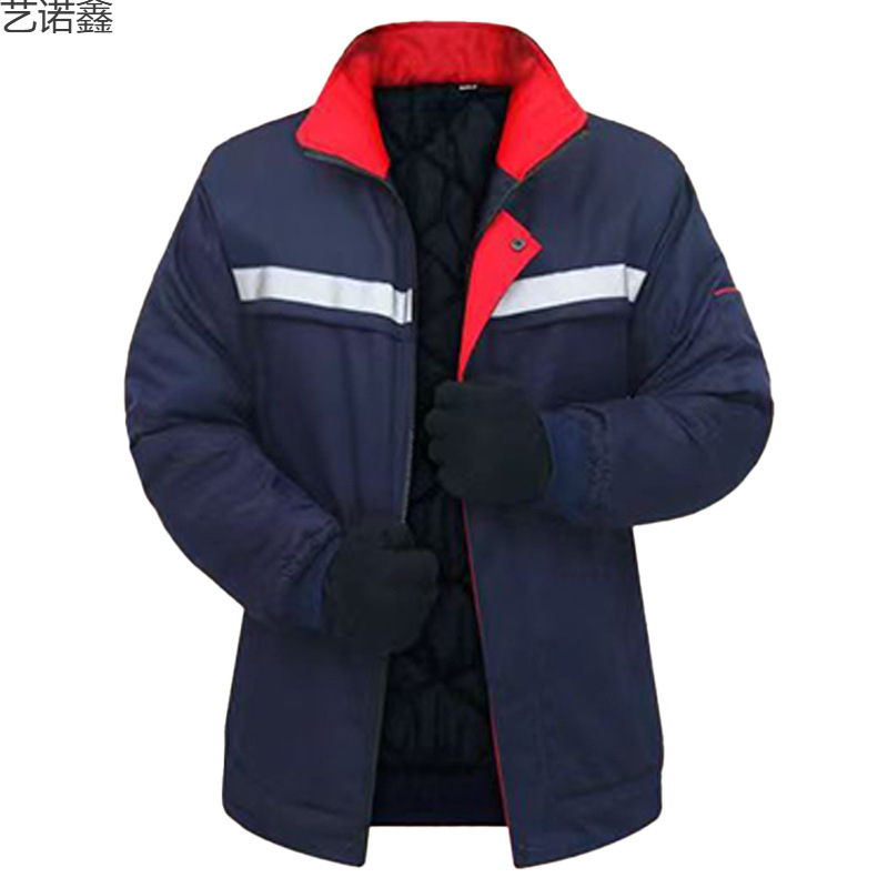 冬季耐磨反光条劳保工作服车间工地机修冷库防寒保暖可印字棉服男