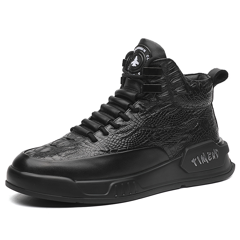 Martin boots for men's winter high cut plush British work anti slip warm snow boots, cold resistant and waterproof_voghion.com