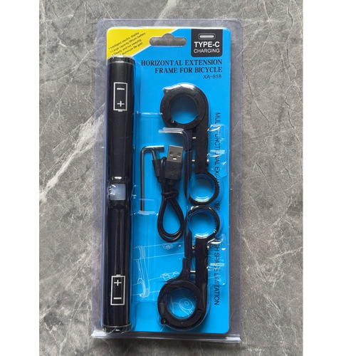 Bicycle handlebar extension rack extension rack lamp flashlight holder clip cycling equipment usb can be used as a power bank