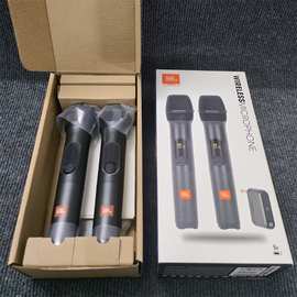 跨境外贸无线双麦克风WIRELESS MICROPHONE家用u段对频叠机