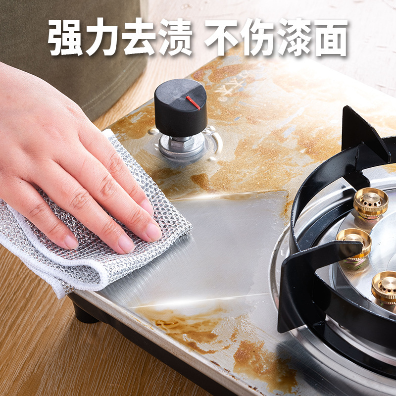 銀線たわし スチールたわし 油汚れ落とし キッチンコンロ洗浄 鍋洗い 両面使える 二層構造 厚手|undefined
