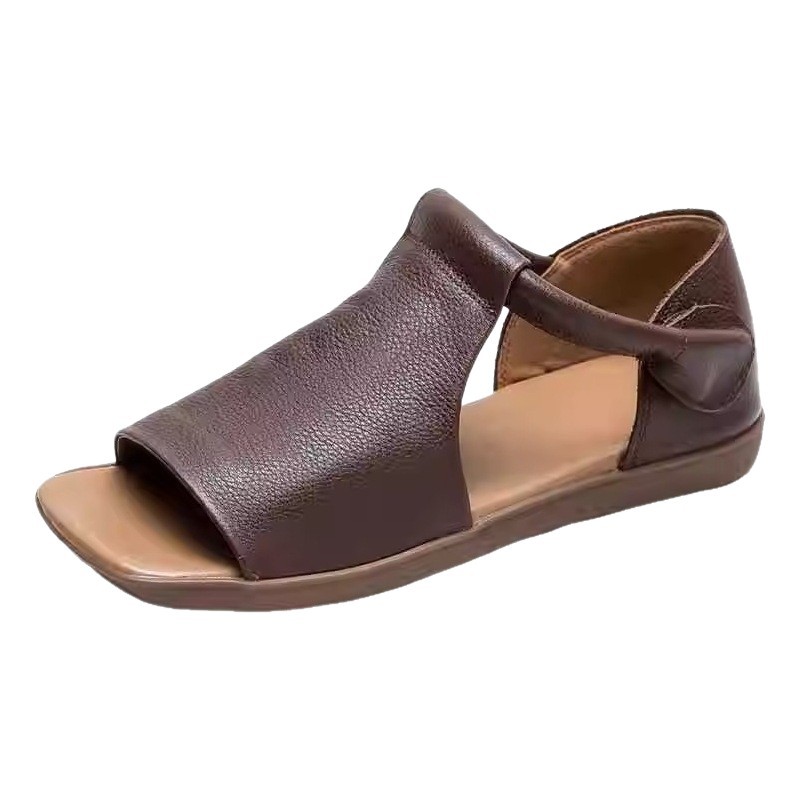 2026 verano nicho retro ocio nuevo zapatos de mujer sandalias de dedos abiertos de moda confortable sandalias huecas