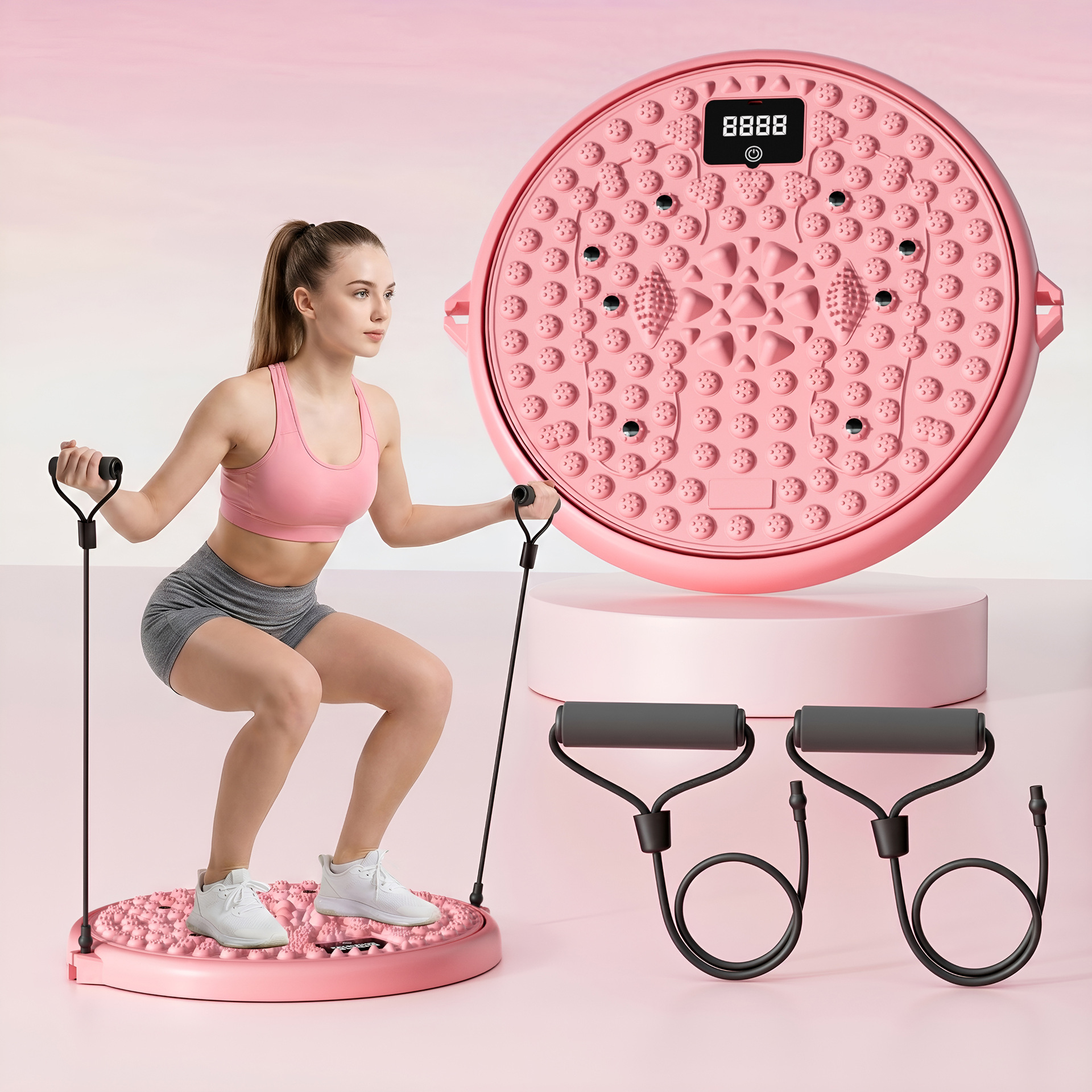 Cross-Border Multifunctional Waist-Twisting Disc, Acupressure Board, Waist-Twisting Machine, Foot Acupoint Massage, Home Fat-Burning and Slimming Fitness Tool