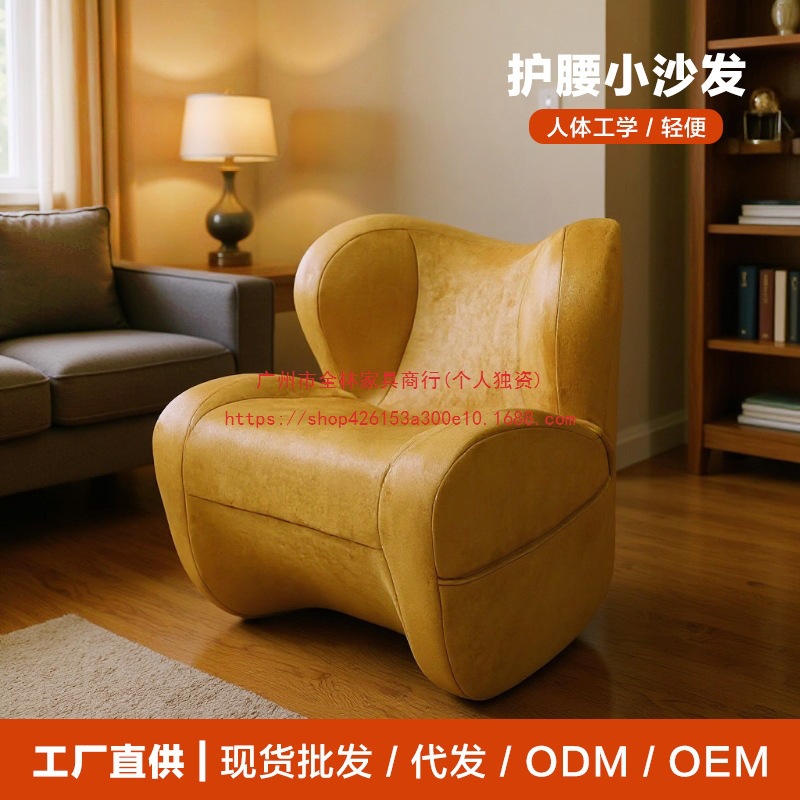 Lazy Sofa Ergonomic Waist Support Small Sofa Small Apartment Living Room Fashionable Simple Sofa Adult Children's Sofa