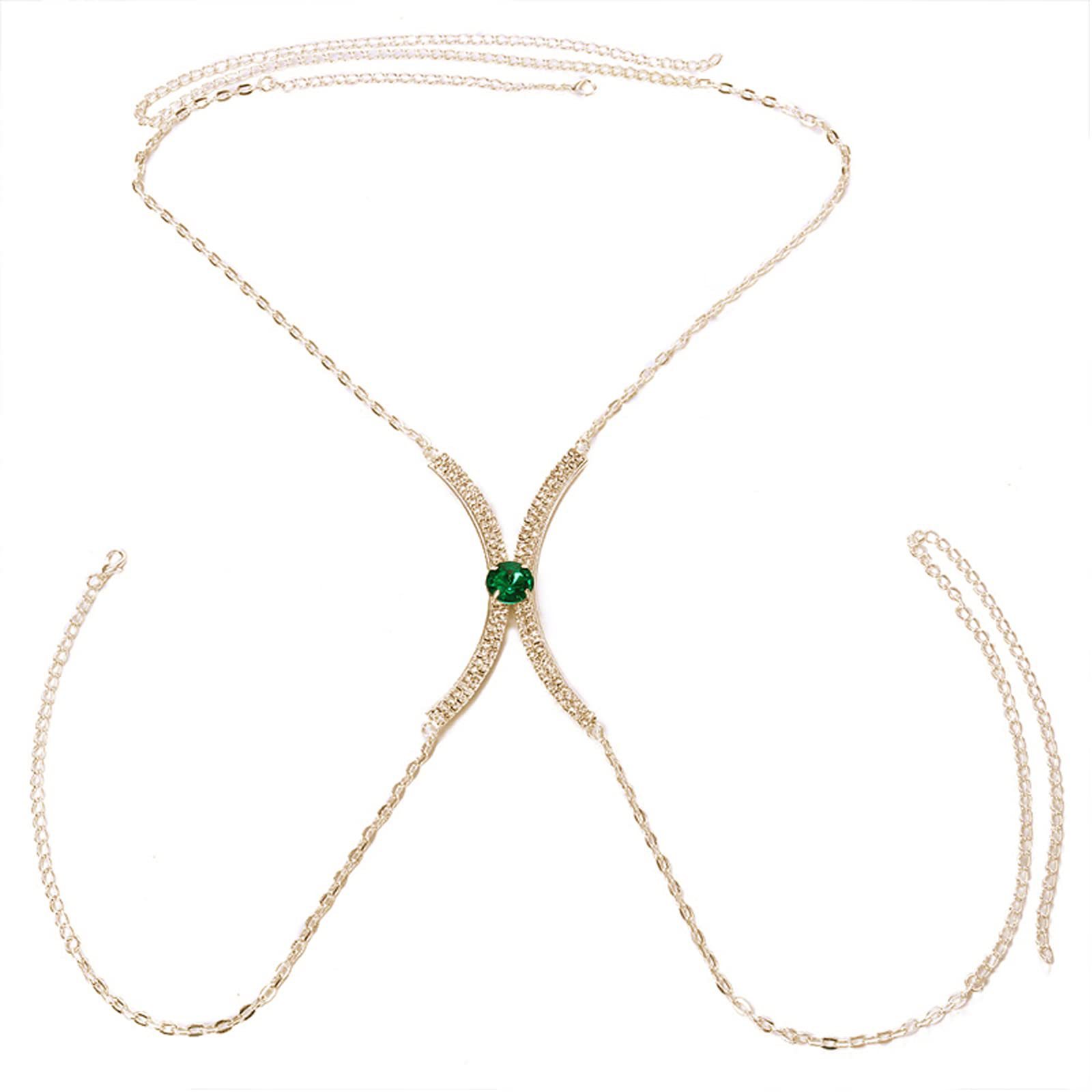 Fashion Geometric Rhinestone Plating Womenu0027S Body Chain 1 Piece