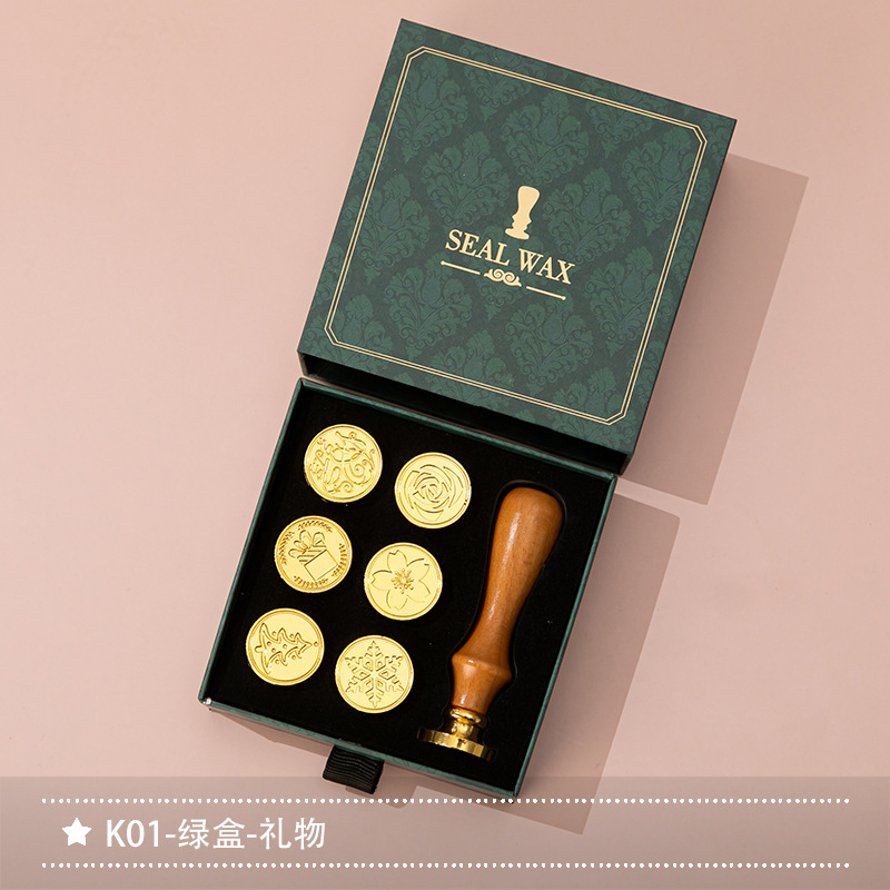 Nuevo macaron fuego pintura cera grano horno sello mano cuenta Día de San Valentín cumpleaños regalo fuego pintura sello conjunto completo al por mayor