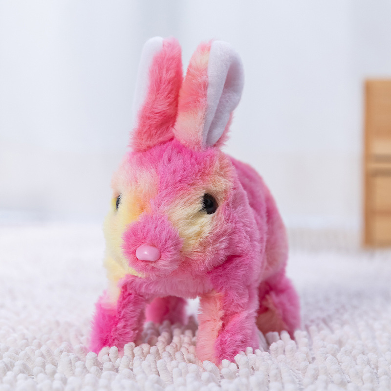 Conejo Blanco de Peluche Eléctrico de Plástico Interactivo