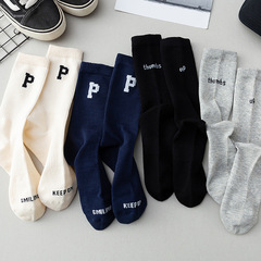 Men and Women Shark Suit Hose, Children's Mid-Calf Socks, Cotton, Large 'P' Character, Spring and Summer, Korean Student Sports Socks, Wholesale Manufacturer, Zhuji