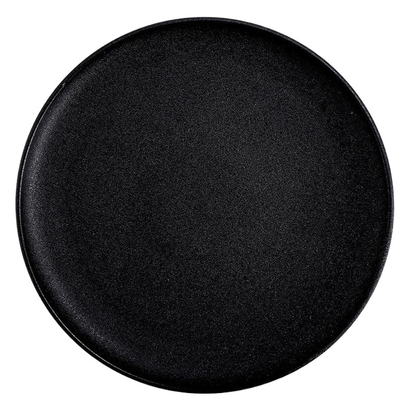 Simple estilo ins vajilla negro esmerilado placa de cerámica placa redonda cuadrada placa occidental Placa de carne al por mayor hogar