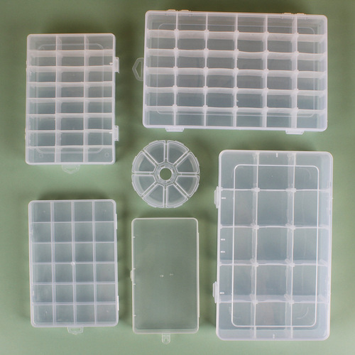 Transparent plastic 24-grid jewelry storage box electronic component accessories box classification grid jewelry box small parts box