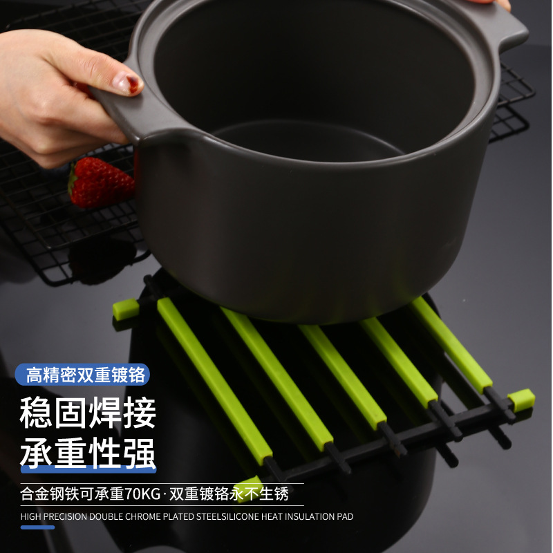 厂家直供不锈钢硅胶隔热垫汤碗垫家用锅垫餐桌汤锅垫耐高温砂锅垫
