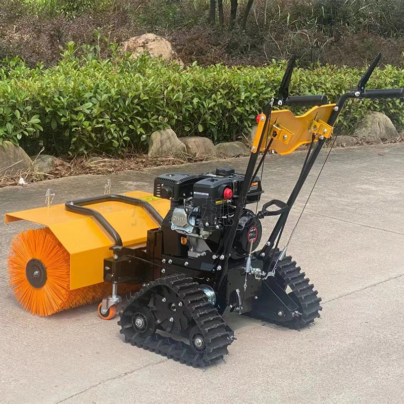 6.5马力汽油扫雪机 履带式盛泰清雪推雪机 履带汽油动力梳草机