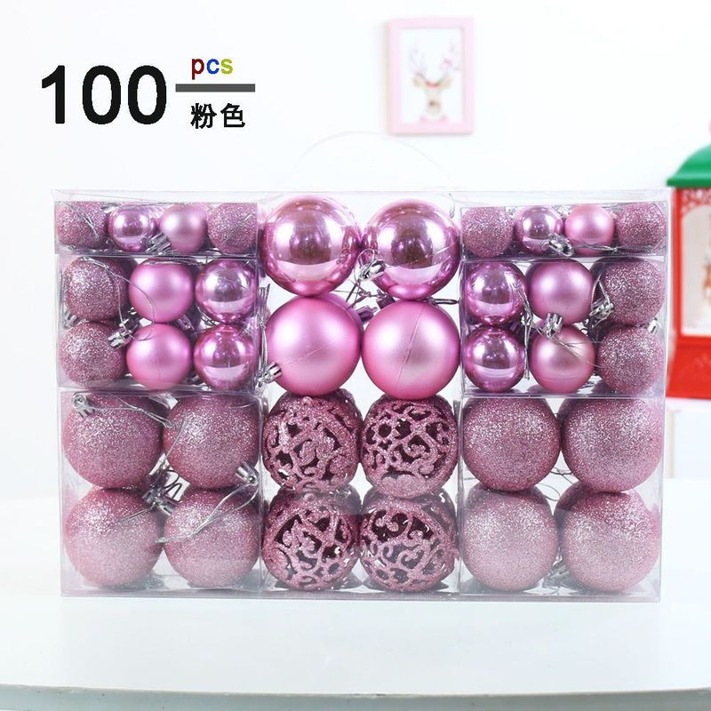 跨境现货圣诞球吊球100只盒装3/4/6cm圣诞树挂饰圣诞节装饰品|undefined