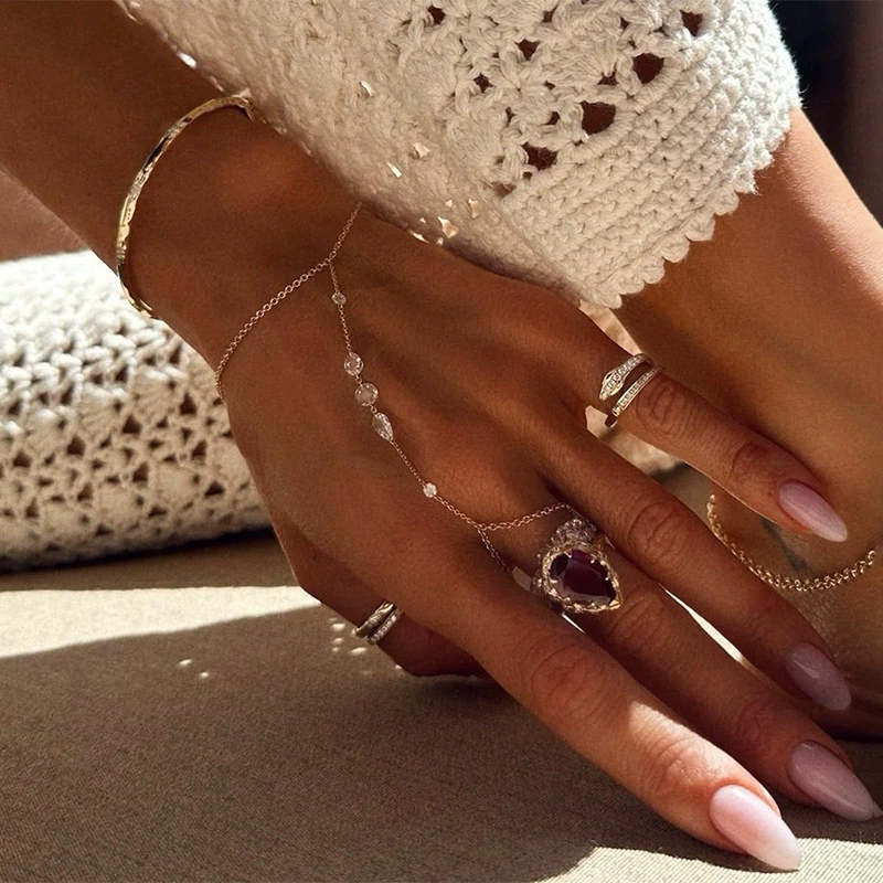 Новый трансграничный простой браслет-рукавица, персонализированный нишевый браслет со стразами, дизайнерский и универсальный браслет с аксессуарами