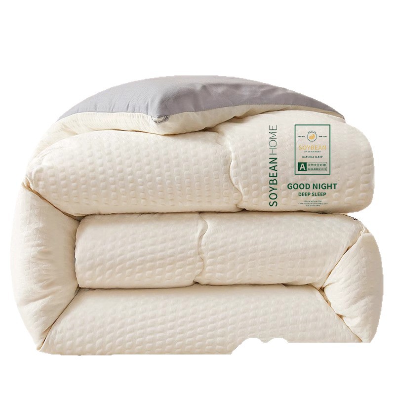 Quilt de fibra de soja core dormitorio único engrosado cálido edredón de invierno edredón de primavera y otoño edredón de aire acondicionado edredón general para cuatro estaciones