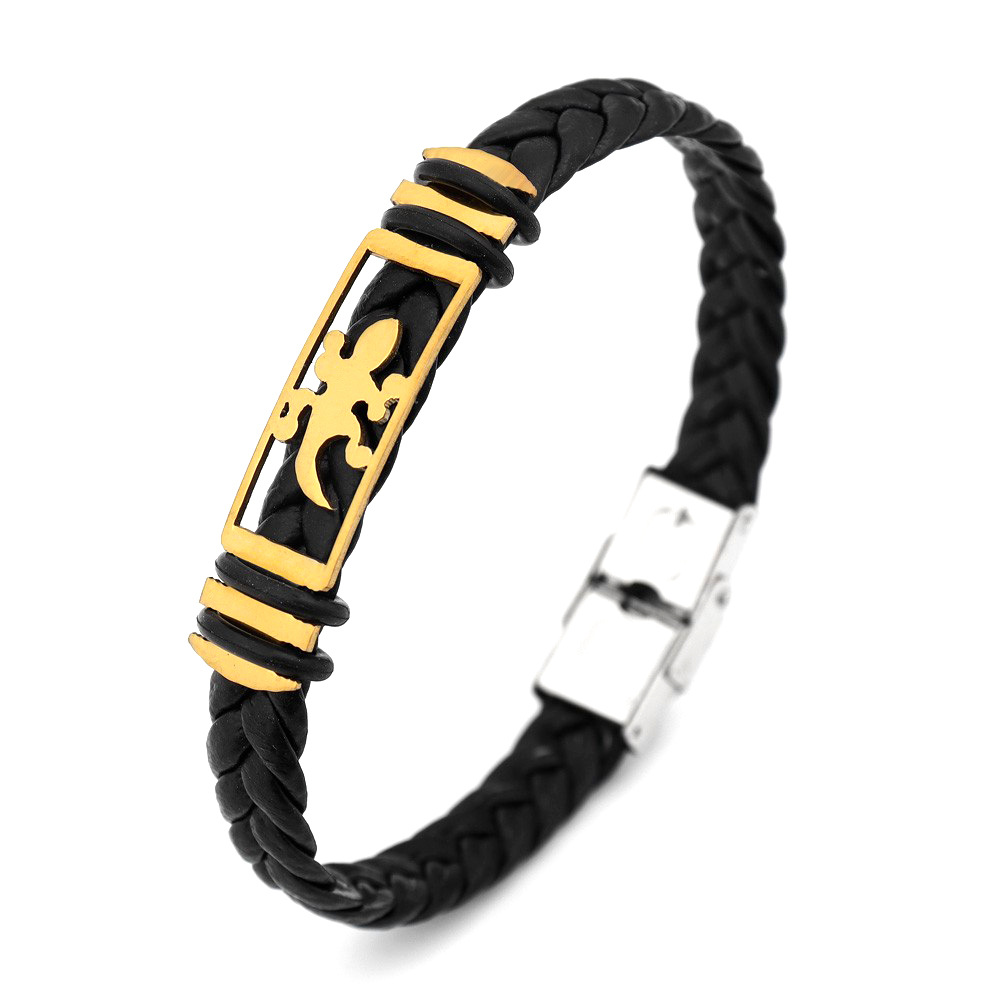 All Seasons Season Retro Punk Solid Color Pu Leather Men's Bracelets Men Cord & Leather Bracelets
