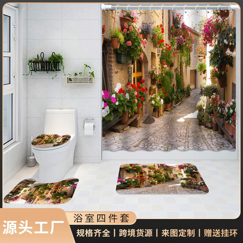 (Cross-border trading), waterproof curtain, 3D digital printing service, polyester