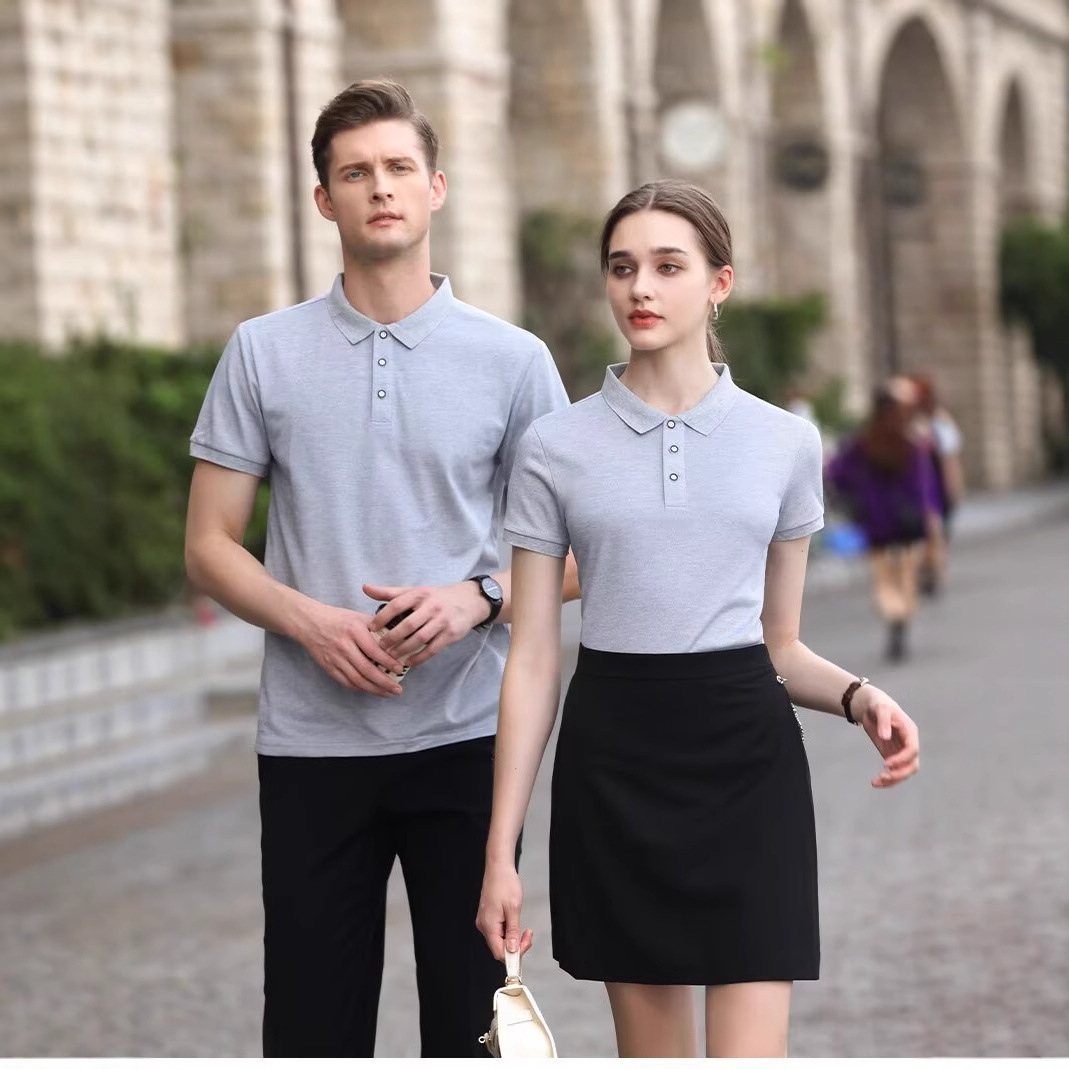 POLO camiseta de hombre de manga corta casual lujo ligero de negocios verano nuevo collar blusa de color sólido media manga pedidos de comercio exterior