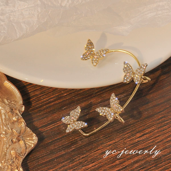 Butterfly golden left ear