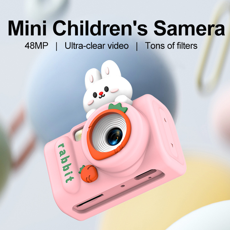 New H08 Rabbit Cartoon Mini Digital Camera 4800W Pixels Lightweight Portable Girl Toy Pendant Wholesale