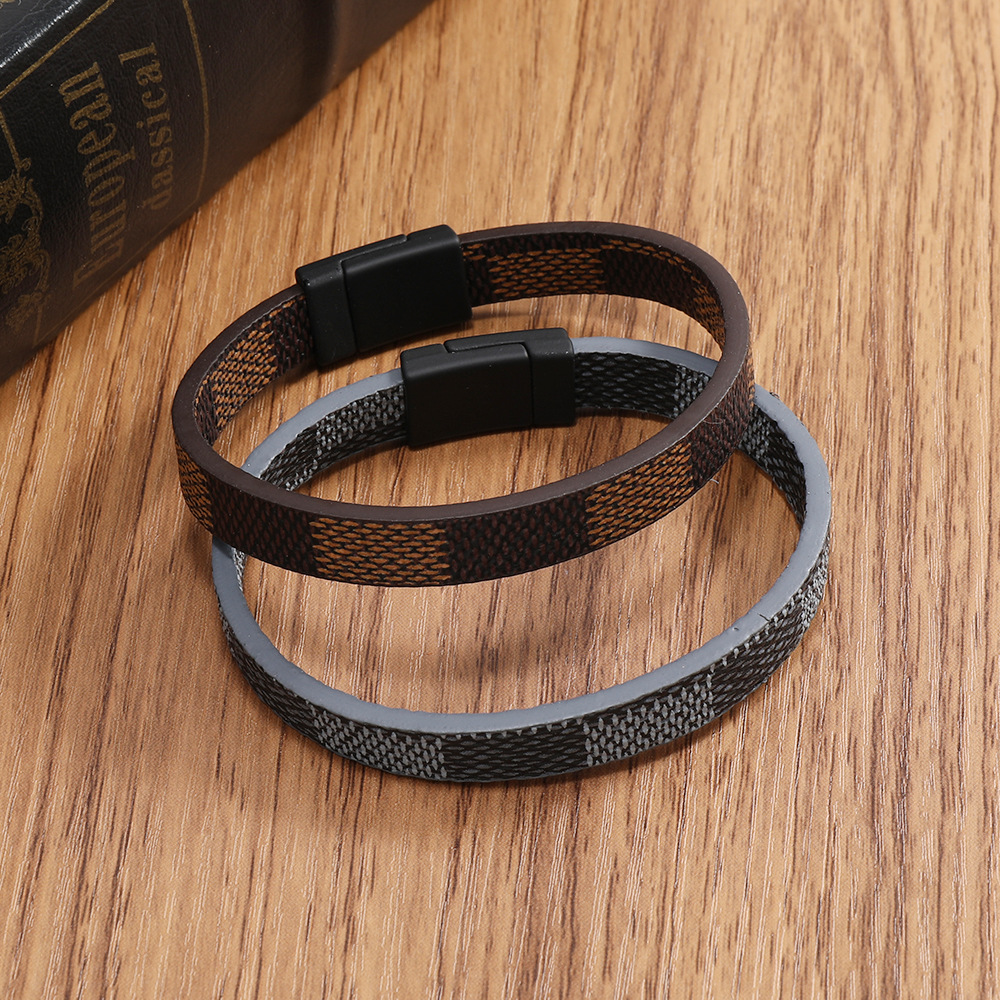 Men's Gender Retro Geometric Pu Leather Men's Bracelets Men Cord & Leather Bracelets