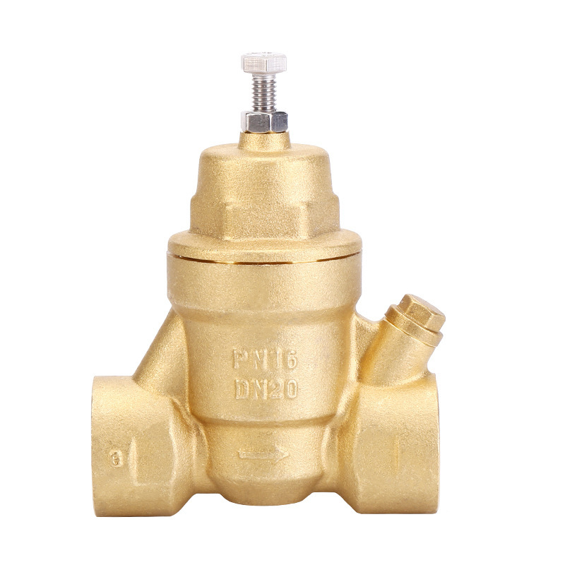厂价供应黄铜过滤型减压阀4分铜丝接可调式内螺纹阀门空调自来水
