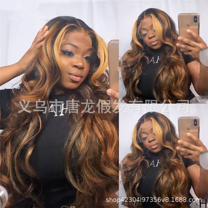 Nueva peluca europea y americana de las mujeres de pelo rizado ondulado cubierta de la cabeza de la peluca múltiples tamaños de las mujeres de color opcional Pelo Rizado largo