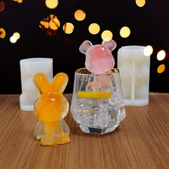Three Trust Small Bear Ice Cube Silicone Mold DIY Ice Tray Ice Stick Freezer Tray Snow Cone Mold Coffee Milk Tea Ice Cube Mold