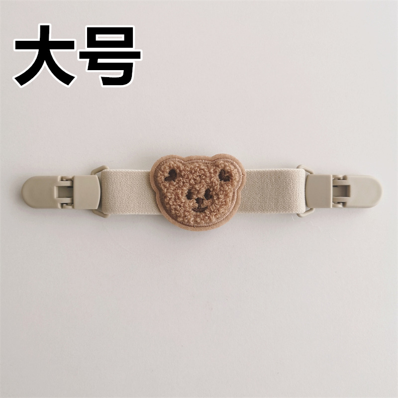 [대형] 살구색(스트랩 클립) [플랫(브라운 커피색) 곡선 입 따뜻한 마음 곰]