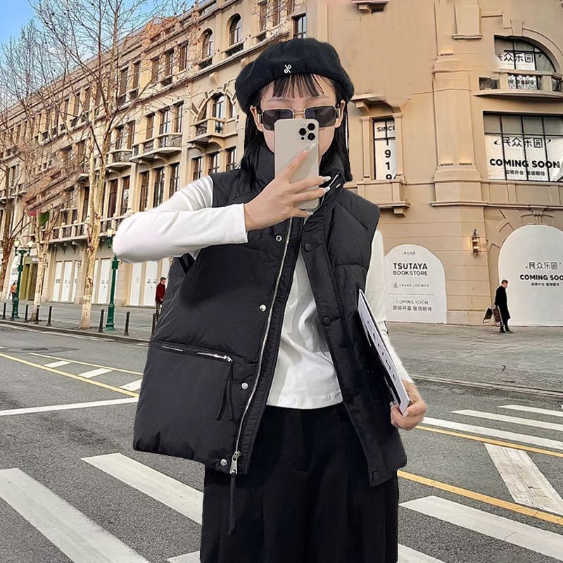 다운 조끼 여성 조끼 가을, 겨울 오리 다운 하이 엔드 외부 새로운 하이 엔드 스탠드 업 칼라 평화 도매 HD