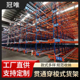 电商物流库房仓储多层贯通式穿梭货架加厚立体重型横梁式重型货架