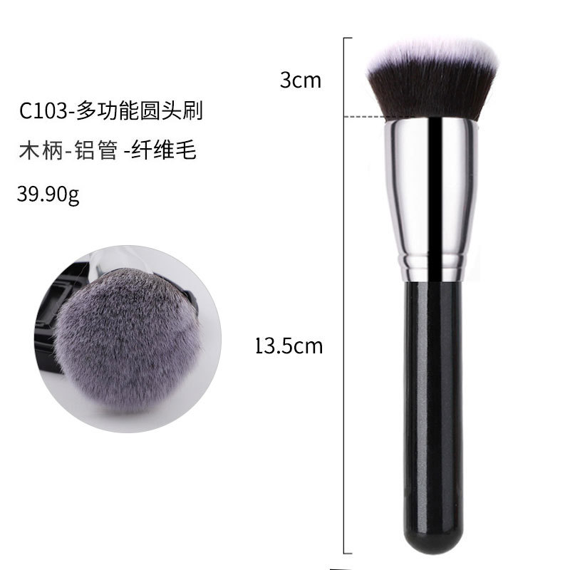 40 sets de cepillo de maquillaje negro y plateado cepillo de sombra de ojos de alta calidad cepillo de concelador cepillo de base cepillo de herramientas de maquillaje conjunto completo