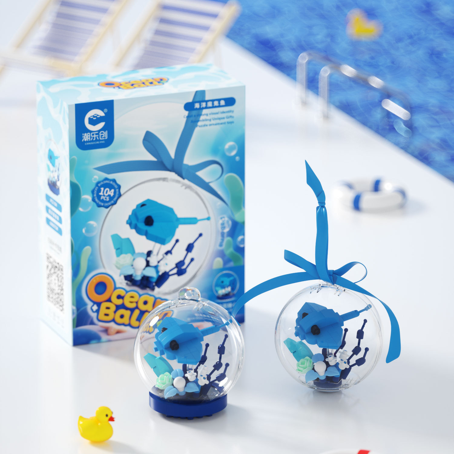 Animal compatible cangrejo mar bolas de alta micropartícula ensamblado bloques de dibujos animados adornos juguetes transfronterizos para niños