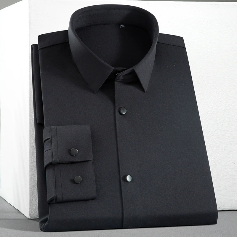 Мужская рубашка из вискозы, бесшовная, весна 2025, новый стиль, деловой кэжуал, длинный рукав