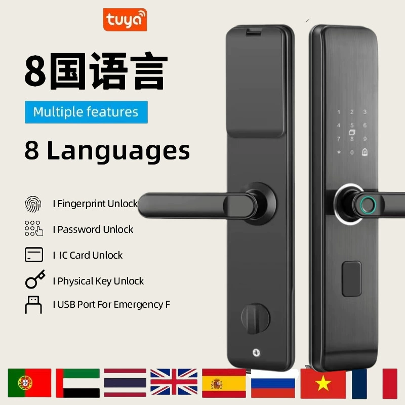 Граффити трансграничный замок отпечатков пальцев противоугонная дверь 4-битный кодовый замок интеллектуальный замок двери завод Tongtong замок с электронной картой замок двери