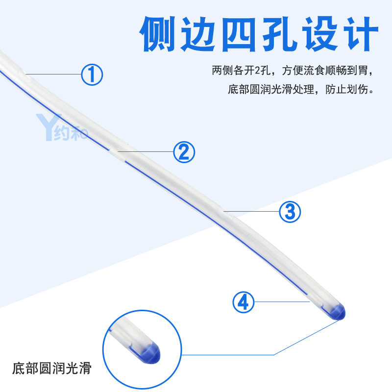 Guangzhou Weliv Disposable Silicone Nasogastric Tube for Elderly, Aspiration Esophageal and Gastric Tube, Size 16#18#, Indwelling for 28 Days