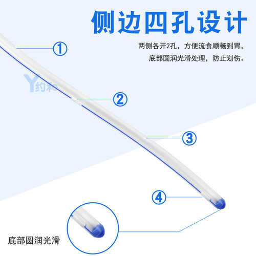 Guangzhou Weliv Disposable Silicone Nasogastric Tube for Elderly, Aspiration Esophageal and Gastric Tube, Size 16#18#, Indwelling for 28 Days