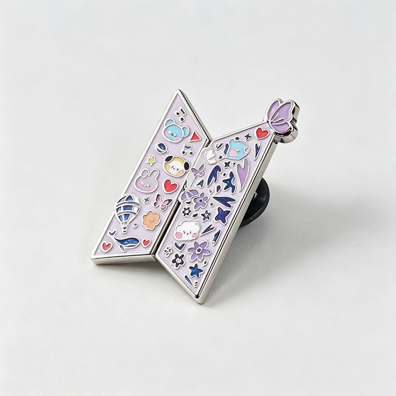 New Korean boy band BTS butterfly-shaped brooch for women, fashionable and creative multi-color enamel brooch gift accessory