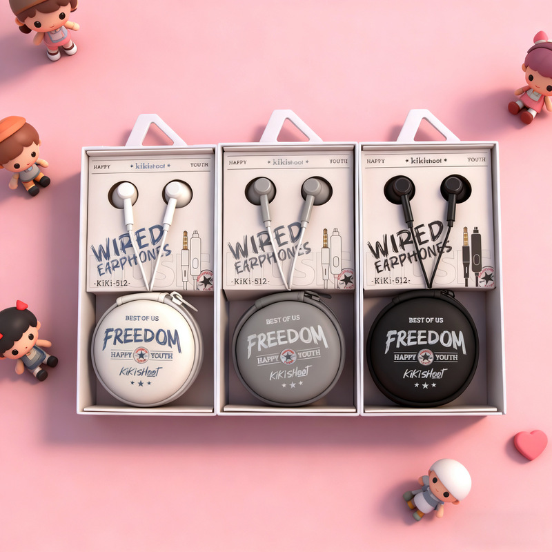 Kiki-512 Cartoon Storage Bag Headphones 3.5 Round Hole with Microphone Student Girl Teenage Cartoon Headphones Kiki-512 Cartoon Storage Bag Headphones 3.5 Round Hole with Microphone Student Girl Teenage Cartoon Headphones