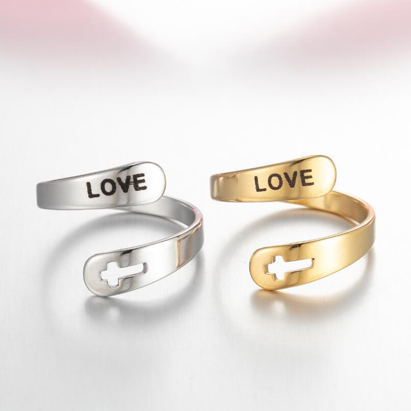 Retro Number Stainless Steel Open Ring Plating No Inlaid Stainless Steel Rings