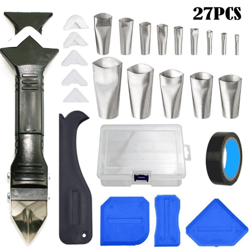 박스형 (27 종 세트 [스테인리스 아교 노즐 14 개 + 흰색 구 쓰리인원 메탈 스크레이퍼 1 + 6 소프트 헤드 + 4 음양 스크레이퍼 + 테이프 1 개 + 1 박스]]