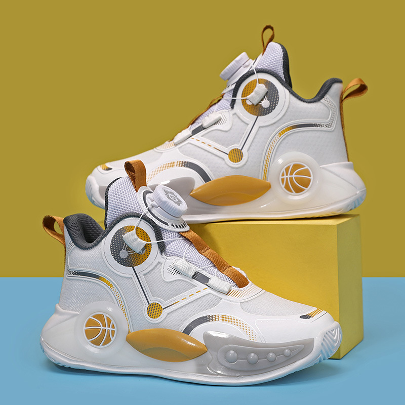 Zapatillas de baloncesto para niños 2025 primavera y otoño nuevo estilo malla zapatos deportivos para niños antideslizantes zapatos para correr para niños grandes y medianos al por mayor