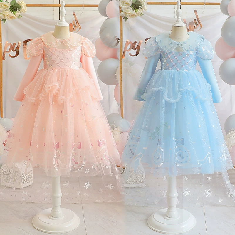 Autumn brand cute long-sleeve for princess, dress, “Frozen”, halloween