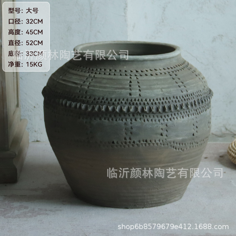 Antigüedad gran barro de barro herencia cultural intangible vasijas hechas a mano vasijas de suelo vasijas de cerámica floral cerámica de decoración paisajística de vivienda residencial