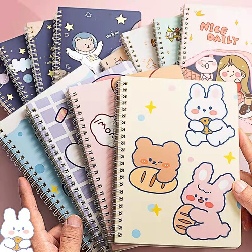 Student A5 coil notebook homework notepad school stationery prizes creative loose-leaf cartoon cute notebook